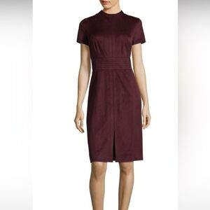 Women’s Suede dress Burgundy Classic business dress casual occasions dress L